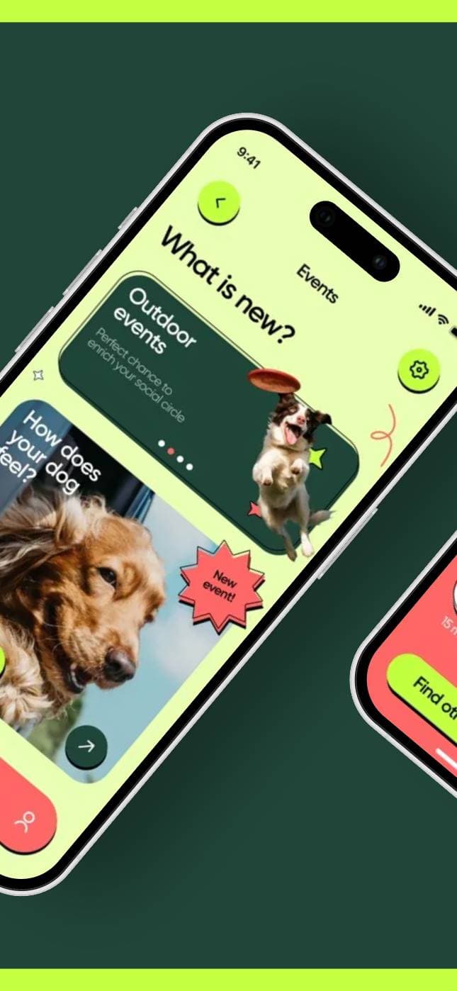 Pets App - Bold Colors - Green - Neon screenshot 1